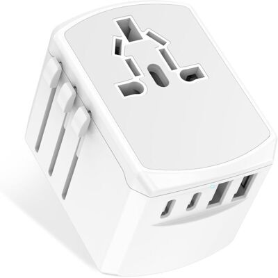 OEM Adaptateur De Voyage Universel Multiprise Mondiale - Chargeur De Voyage International Avec 2 Ports Usb C Et 2 Ports Usb, Adaptateur De Voyage Tout-en-un Royaume-uni Vers Ue, États-unis, Royaume-uni, A - Publicité OEM Adaptateur De Voyage Universel Multiprise Mondiale - Chargeur De Voyage International Avec 2 Ports Usb C Et 2 Ports Usb, Adaptateur De Voyage Tout-en-un Royaume-uni Vers Ue, États-unis, Royaume-uni, A - Publicité