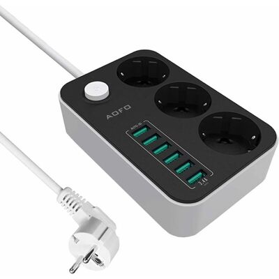 OEM Adaptateur De Prise Multiprise 3 Compartiments Commutables Avec 6 Usb (5v/3.4a, 17w), Prise Multiple Commutable Protection Enfant Prise Adaptateur Avec Protection Tension Câble 1.6m - Publicité OEM Adaptateur De Prise Multiprise 3 Compartiments Commutables Avec 6 Usb (5v/3.4a, 17w), Prise Multiple Commutable Protection Enfant Prise Adaptateur Avec Protection Tension Câble 1.6m - Publicité