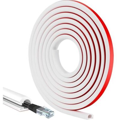 OEM 3 Mètres De Goulotte Passe Cables Auto-adhésif Cache Cable Tv Mural Demi-rond En Pvc Souple Goulotte Electrique, Blanc Cache Cable Sol Hider Pour La Protection, 14mm (w) X 10mm (h) - Publicité OEM 3 Mètres De Goulotte Passe Cables Auto-adhésif Cache Cable Tv Mural Demi-rond En Pvc Souple Goulotte Electrique, Blanc Cache Cable Sol Hider Pour La Protection, 14mm (w) X 10mm (h) - Publicité