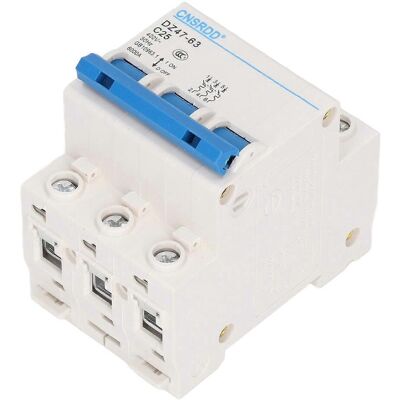 MIXHOME Disjoncteur Tripolaire Pour Montage Sur Rail Din, Protection Contre Les Courts-circuits, 400 V, Pouvoir De Coupure De 25 A, 6000 A - Publicité MIXHOME Disjoncteur Tripolaire Pour Montage Sur Rail Din, Protection Contre Les Courts-circuits, 400 V, Pouvoir De Coupure De 25 A, 6000 A - Publicité