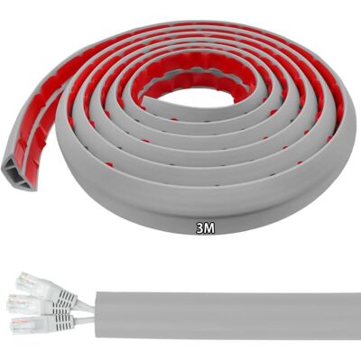 OEM Passe Cable Sol Cache Fil Électrique Sol Auto-adhésif 3m X 50mm Petit Canal De Câble Flexible,protection Des Fil Électrique,gris-dou - Publicité OEM Passe Cable Sol Cache Fil Électrique Sol Auto-adhésif 3m X 50mm Petit Canal De Câble Flexible,protection Des Fil Électrique,gris-dou - Publicité