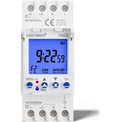 OEM Module De Minuterie Double Canal Tm922-k 85-265 V, Montage Sur Rail Din, Second Interrupteur De Commande Programmable, 16 A, 85-265 V Ca/12 V Cc, Adapté À L'Automatisation Industrielle Et À L'Éclairag - Publicité OEM Module De Minuterie Double Canal Tm922-k 85-265 V, Montage Sur Rail Din, Second Interrupteur De Commande Programmable, 16 A, 85-265 V Ca/12 V Cc, Adapté À L'Automatisation Industrielle Et À L'Éclairag - Publicité