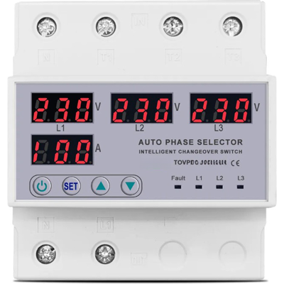 OEM Relais Sélecteur De Phase Triphasé 100 A Sur Rail Din, Protection Contre Les Surtensions Et Les Sous-tensions (3p+n), Réglable, 50/60 Hz, 140–300 V Ca - Publicité OEM Relais Sélecteur De Phase Triphasé 100 A Sur Rail Din, Protection Contre Les Surtensions Et Les Sous-tensions (3p+n), Réglable, 50/60 Hz, 140–300 V Ca - Publicité