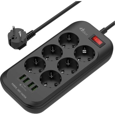 MOXIE Multiprise Usb Avec 6 Prises Prises 4 Ports Usb Protection Contre Les Surtensions Multiprise Electrique Avec Cordon De 2m Prise Ue - Publicité MOXIE Multiprise Usb Avec 6 Prises Prises 4 Ports Usb Protection Contre Les Surtensions Multiprise Electrique Avec Cordon De 2m Prise Ue - Publicité
