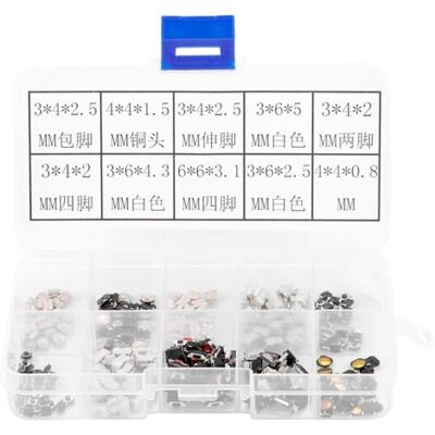 OEM Assortiment De 250 Micro-interrupteurs Tactiles À Bouton-poussoir Pour Télécommande De Voiture (avec Boîte). Publicité OEM Assortiment De 250 Micro-interrupteurs Tactiles À Bouton-poussoir Pour Télécommande De Voiture (avec Boîte). Publicité