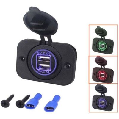 ABYSSE Prise Usb Double Encastrable 12/24 Volt 2.1a 5 Volt Pour Caravanes, Mobil-homes, Voitures, Bateaux, Camions - Publicité ABYSSE Prise Usb Double Encastrable 12/24 Volt 2.1a 5 Volt Pour Caravanes, Mobil-homes, Voitures, Bateaux, Camions - Publicité