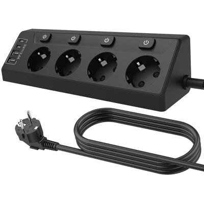 OEM Multiprise Usb, Interrupteur Indépendant, Prise Intelligente Pour Usage Domestique, Câble Multiprise, Prise Haute Puissance À 4 Trous, Noir. Publicité OEM Multiprise Usb, Interrupteur Indépendant, Prise Intelligente Pour Usage Domestique, Câble Multiprise, Prise Haute Puissance À 4 Trous, Noir. Publicité