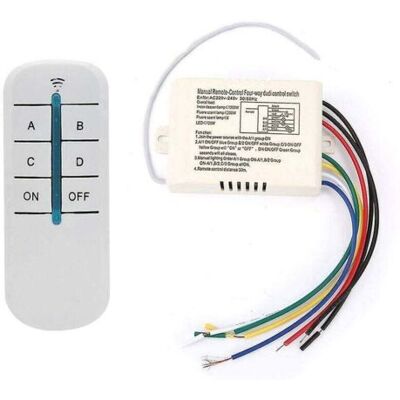 OEM Commutateur De Télécommande Sans Fil 4 Voies 220v Récepteur Mural Numérique Module Émetteur Interrupteur Mural À Distance+récepteur Émetteur Pour Lumières - Publicité OEM Commutateur De Télécommande Sans Fil 4 Voies 220v Récepteur Mural Numérique Module Émetteur Interrupteur Mural À Distance+récepteur Émetteur Pour Lumières - Publicité