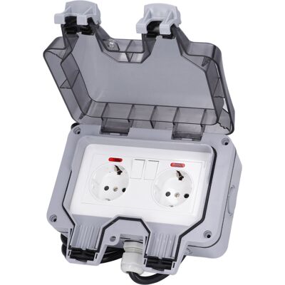 MRTRS Prise Extérieure Double Européenne Étanche Ip66, 250 V, 16 A - Publicité MRTRS Prise Extérieure Double Européenne Étanche Ip66, 250 V, 16 A - Publicité