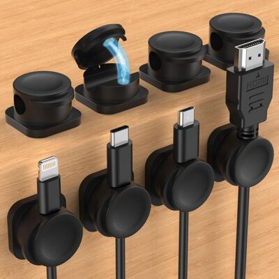 OEM Lot De 8 Clips Magnétiques Pour Câbles De Bureau, 2025, Pour Tables De Chevet, Appareils Électroménagers, Fournitures De Bureau Et Cordons Téléphoniques - Noir (7 Mm) - Publicité OEM Lot De 8 Clips Magnétiques Pour Câbles De Bureau, 2025, Pour Tables De Chevet, Appareils Électroménagers, Fournitures De Bureau Et Cordons Téléphoniques - Noir (7 Mm) - Publicité