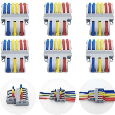 OEM Bornes De Connexion. 6 Pcs Connecteur Electrique Rapide. Connecteurs De Fils Compacts Spl-63 (3 In 6 Out) - Publicité OEM Bornes De Connexion. 6 Pcs Connecteur Electrique Rapide. Connecteurs De Fils Compacts Spl-63 (3 In 6 Out) - Publicité