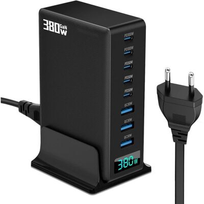 OEM Chargeur Usb C 380 W - Chargeur Rapide Gan Iii 8 Ports Avec 5 Ports Usb-c Et 3 Ports Usb-a Adaptateur De Chargeur Pour Ordinateur Portable Pd Pps 100w-dou - Publicité OEM Chargeur Usb C 380 W - Chargeur Rapide Gan Iii 8 Ports Avec 5 Ports Usb-c Et 3 Ports Usb-a Adaptateur De Chargeur Pour Ordinateur Portable Pd Pps 100w-dou - Publicité