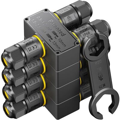 SANS MARQUE Connecteurs De Câbles Étanches Ip68 Avec Clé - Boîte De Jonction 3 Voies Pour 3 Fils - Raccord Étanche Pour Jardin - Dérivation De Câble Ø4-12mm - Boîtier Électrique Extérieur Sécurisé, Lot De 4 - Publicité SANS MARQUE Connecteurs De Câbles Étanches Ip68 Avec Clé - Boîte De Jonction 3 Voies Pour 3 Fils - Raccord Étanche Pour Jardin - Dérivation De Câble Ø4-12mm - Boîtier Électrique Extérieur Sécurisé, Lot De 4 - Publicité