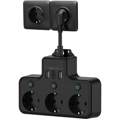 ABYSSE Prise Multiple Avec Interrupteur Individuel, Multiprise Avec Usb C 3 Prises Et 3 Usb Chargeurs, Multiprise Électrique Murale Adaptateur Prise Usb Multiple Câble Court 0,1m Pour Cuisine,bureau,noir - Publicité ABYSSE Prise Multiple Avec Interrupteur Individuel, Multiprise Avec Usb C 3 Prises Et 3 Usb Chargeurs, Multiprise Électrique Murale Adaptateur Prise Usb Multiple Câble Court 0,1m Pour Cuisine,bureau,noir - Publicité