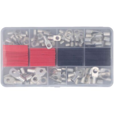 Scotch 140 Pièces De Cosse De Fil En Cuivre Rouge Pour Câble De Soudage De Batterie, Connecteur De Borne D'Extrémité À Œillet Nu Avec Gaine Thermorétractable, - Publicité Scotch 140 Pièces De Cosse De Fil En Cuivre Rouge Pour Câble De Soudage De Batterie, Connecteur De Borne D'Extrémité À Œillet Nu Avec Gaine Thermorétractable, - Publicité