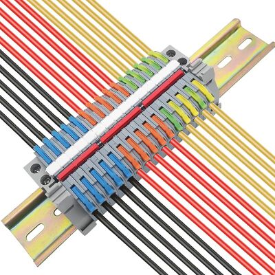 SANS MARQUE Kit De Bornier De Rail Din, 15 Pcs Connecteur Électrique Avec Levier De Fonctionnement (bleu, Rouge, Vert), Avec Repérage Numérique Et Bande De Connexion 3 Pcs (5 Pin), Module Fixe 2 Pcs - Publicité SANS MARQUE Kit De Bornier De Rail Din, 15 Pcs Connecteur Électrique Avec Levier De Fonctionnement (bleu, Rouge, Vert), Avec Repérage Numérique Et Bande De Connexion 3 Pcs (5 Pin), Module Fixe 2 Pcs - Publicité