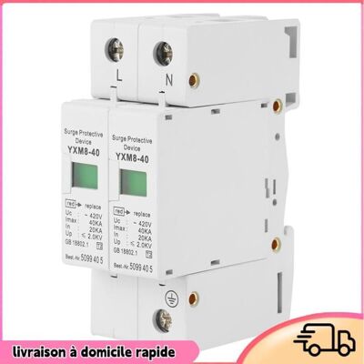 OEM Parafoudre - Dilwe - 2p 40ka - Protection Contre Surtensions - Ac 420v - Dimensions 9x4 Cm - Publicité OEM Parafoudre - Dilwe - 2p 40ka - Protection Contre Surtensions - Ac 420v - Dimensions 9x4 Cm - Publicité