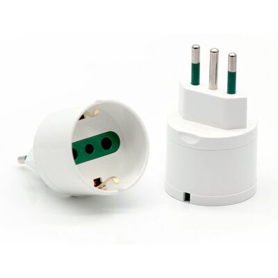 OEM Lot De 2 Blanc Adaptateur Pour Prise Italo-allemande, Prise Italienne 10a, Prise Italo-allemande 10a - Publicité OEM Lot De 2 Blanc Adaptateur Pour Prise Italo-allemande, Prise Italienne 10a, Prise Italo-allemande 10a - Publicité