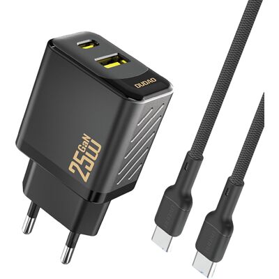 OEM Chargeur Mural Usb-a/usb-c Avec Câble Usb-c Gan Pd Qc 25 W - Noir - Publicité OEM Chargeur Mural Usb-a/usb-c Avec Câble Usb-c Gan Pd Qc 25 W - Noir - Publicité