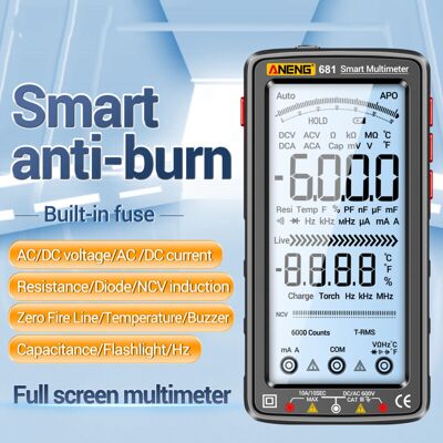 OEM Jeffergarden Multimètre Numérique 6000 Points Intelligent Anti-brûlure Compteur Universel Rechargeable Testeur Ncv Grand Écran Lcd De 5 Pouces Avec Lampe De Poche Rétroéclairée Pour Tension, Courant-d - Publicité OEM Jeffergarden Multimètre Numérique 6000 Points Intelligent Anti-brûlure Compteur Universel Rechargeable Testeur Ncv Grand Écran Lcd De 5 Pouces Avec Lampe De Poche Rétroéclairée Pour Tension, Courant-d - Publicité