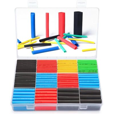 Andiamo Kit De 560 Gaines Thermorétractables 45mm – Isolation Électrique 2:1 – Assortiment 5 Couleurs Et 12 Tailles – Protection Mécanique - Publicité Andiamo Kit De 560 Gaines Thermorétractables 45mm – Isolation Électrique 2:1 – Assortiment 5 Couleurs Et 12 Tailles – Protection Mécanique - Publicité