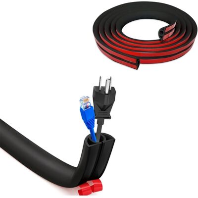 FOGSHIELD Goulotte Cache Câble - 1 Pièce, Goulotte Cache Câble Autocollante 20×10mm×3m Semi-circulaire - Noir, Pour Câbles Domestiques - Publicité FOGSHIELD Goulotte Cache Câble - 1 Pièce, Goulotte Cache Câble Autocollante 20×10mm×3m Semi-circulaire - Noir, Pour Câbles Domestiques - Publicité