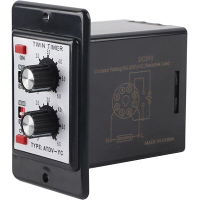 WEYTOLL Bouton De Relais De Minuterie Double Marche/arrêt, Interrupteur Horaire De Commande Atdv-yc 6s-60m (dc 24v) - Publicité WEYTOLL Bouton De Relais De Minuterie Double Marche/arrêt, Interrupteur Horaire De Commande Atdv-yc 6s-60m (dc 24v) - Publicité
