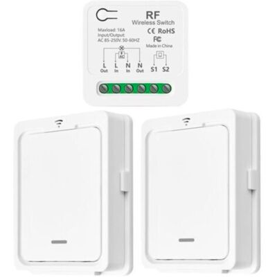 OEM Interrupteur De Lumière Sans Fil/compatible Avec Les Interrupteurs Manuels, Récepteur À Relais De 10a Et Télécommande, Interrupteur Marche/arrêt Pour Des Lampes Jusqu'à 1500 W - Publicité OEM Interrupteur De Lumière Sans Fil/compatible Avec Les Interrupteurs Manuels, Récepteur À Relais De 10a Et Télécommande, Interrupteur Marche/arrêt Pour Des Lampes Jusqu'à 1500 W - Publicité