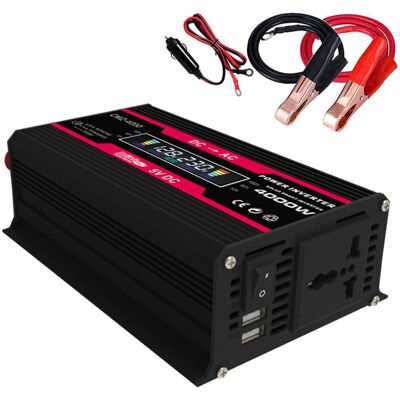 OEM Convertisseur 12v Vers 220v 4000w Pic, Onduleur Sinus Modifié Avec Écran Led Et 2 Ports Usb Pour Voiture-crezuo - Publicité OEM Convertisseur 12v Vers 220v 4000w Pic, Onduleur Sinus Modifié Avec Écran Led Et 2 Ports Usb Pour Voiture-crezuo - Publicité