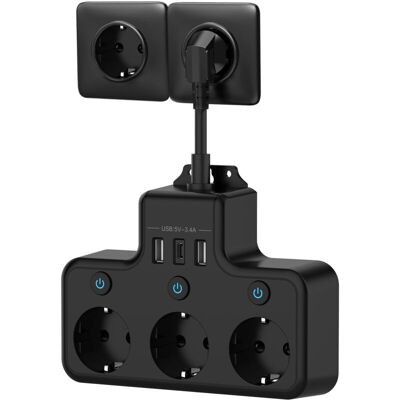 OEM Prise Multiple Avec Interrupteur Individuel, Multiprise Avec Usb C 3 Prises Et 3 Usb Chargeurs, Multiprise Électrique Murale Adaptateur Prise Usb Multiple Câble Court 0,1m Pour Cuisine,bureau,noir-cre - Publicité OEM Prise Multiple Avec Interrupteur Individuel, Multiprise Avec Usb C 3 Prises Et 3 Usb Chargeurs, Multiprise Électrique Murale Adaptateur Prise Usb Multiple Câble Court 0,1m Pour Cuisine,bureau,noir-cre - Publicité