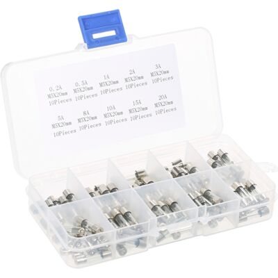 OEM Kit De 100 Fusibles En Verre À Action Rapide 5 X 20 Mm, Intensités Assorties : 0,2 A, 0,5 A, 1 A, 2 A, 3 A, 5 A, 8 A, 10 A, 15 A Et 20 A. Publicité OEM Kit De 100 Fusibles En Verre À Action Rapide 5 X 20 Mm, Intensités Assorties : 0,2 A, 0,5 A, 1 A, 2 A, 3 A, 5 A, 8 A, 10 A, 15 A Et 20 A. Publicité