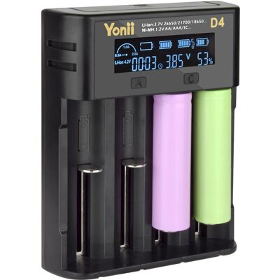 OEM Chargeur Piles Rechargeable Universel Avec Écran Lcd, Rapide Chargeur Batterie Li-lon 3.6v/3.7v À 4 Slots Automatiques Pour Accu 18650 21700 26650 18500 1,2v Ni-mh, Ni-cd A Aa Aaa Aaaa Sc F6 - Publicité OEM Chargeur Piles Rechargeable Universel Avec Écran Lcd, Rapide Chargeur Batterie Li-lon 3.6v/3.7v À 4 Slots Automatiques Pour Accu 18650 21700 26650 18500 1,2v Ni-mh, Ni-cd A Aa Aaa Aaaa Sc F6 - Publicité