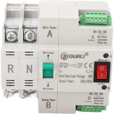 MIXHOME Interrupteur Automatique Double Alimentation 2p À Commutation Rapide Pc Ac 230v Pour Usage Domestique Et Industriel - Publicité MIXHOME Interrupteur Automatique Double Alimentation 2p À Commutation Rapide Pc Ac 230v Pour Usage Domestique Et Industriel - Publicité