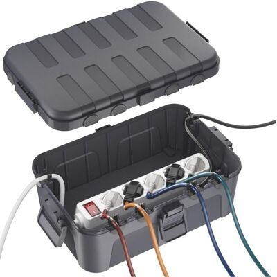 JUSCH Grand Boîtier De Dérivation Étanche Pour Extérieur, Ip54, 34.5x24x12cm , Boîtier Étanche Pour Jardin, Protection Des Rallonges, Multiprises Et Prises Extérieures - Gris - Publicité JUSCH Grand Boîtier De Dérivation Étanche Pour Extérieur, Ip54, 34.5x24x12cm , Boîtier Étanche Pour Jardin, Protection Des Rallonges, Multiprises Et Prises Extérieures - Gris - Publicité