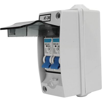 LBVIE Boîtier De Distribution Miniature Étanche Extérieur Étanche 230 V 32 A, Disjoncteur Bidirectionnel De Type B, Poignée Bleue - Publicité LBVIE Boîtier De Distribution Miniature Étanche Extérieur Étanche 230 V 32 A, Disjoncteur Bidirectionnel De Type B, Poignée Bleue - Publicité