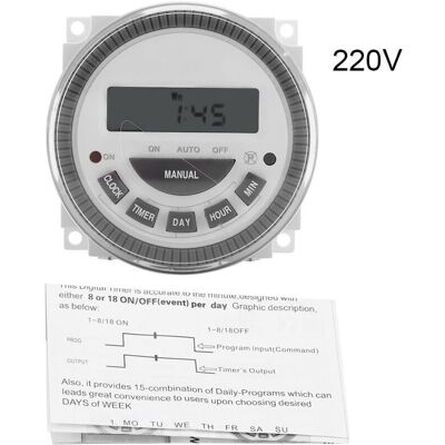MOXIE Minuterie Numérique Programmable Hebdomadaire 16 A, 7 Jours, Sortie De Commutateur De Relais Temporisé (220 V 16 A Tm-619h-2) - Publicité MOXIE Minuterie Numérique Programmable Hebdomadaire 16 A, 7 Jours, Sortie De Commutateur De Relais Temporisé (220 V 16 A Tm-619h-2) - Publicité