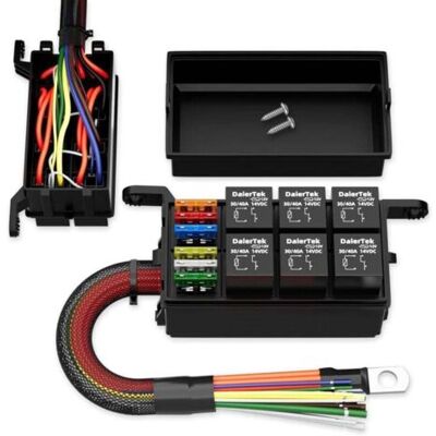 ABYSSE Boîtier Relais 12 V 6 Voies 12 Awg Pré-câblé Étanche 6 Emplacements Atc/ato Fusible Bloc Relais Panneau Relais Universel Pour Voiture Marine - Publicité ABYSSE Boîtier Relais 12 V 6 Voies 12 Awg Pré-câblé Étanche 6 Emplacements Atc/ato Fusible Bloc Relais Panneau Relais Universel Pour Voiture Marine - Publicité