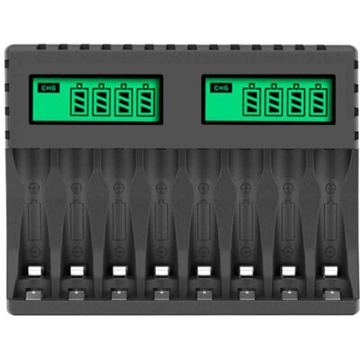 ABYSSE 8 Slots Chargeur Piles Rechargeable Charge Rapide Pour Aa Aaa Rechargeable Avec Port Usb - Publicité ABYSSE 8 Slots Chargeur Piles Rechargeable Charge Rapide Pour Aa Aaa Rechargeable Avec Port Usb - Publicité