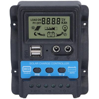 MIXHOME Contrôleur De Charge Solaire Avec Écran Lcd, Deux Sorties Usb (5 V), Contrôleur De Charge Pwm, 30 A, 390 W (12 V), 7 - Publicité MIXHOME Contrôleur De Charge Solaire Avec Écran Lcd, Deux Sorties Usb (5 V), Contrôleur De Charge Pwm, 30 A, 390 W (12 V), 7 - Publicité