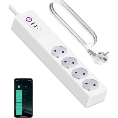 OEM Multiprise Intelligente Wi-fi 16a - 4 Sorties Ca + 2 Ports Usb - Compatible Alexa, Google Assistant, Télécommande Et Protection Contre Les Surtensions - Publicité OEM Multiprise Intelligente Wi-fi 16a - 4 Sorties Ca + 2 Ports Usb - Compatible Alexa, Google Assistant, Télécommande Et Protection Contre Les Surtensions - Publicité