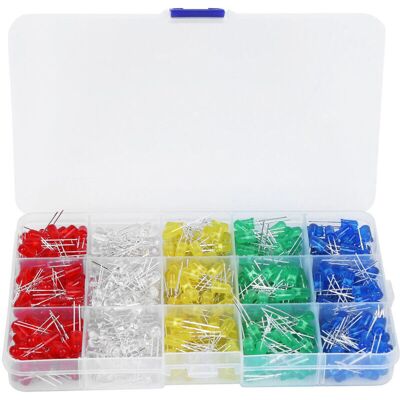 Scotch 500 Pièces Ensemble De Diodes Lumineuses Led En Plastique Anticorrosion 5 Mm Bleu Vert Jaune Blanc Rouge, - Publicité Scotch 500 Pièces Ensemble De Diodes Lumineuses Led En Plastique Anticorrosion 5 Mm Bleu Vert Jaune Blanc Rouge, - Publicité