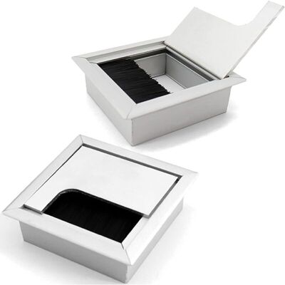 MOXIE Passe-câbles Passe-câbles Passe-câbles Pour Bureau Gestion Des Câbles Bureau Avec Joint À Brosse – Lot De 2 Boîtes De 80 X 80 Mm En Alliage D'Aluminium Pour Bureau/bureau/plans De Travail - Publicité MOXIE Passe-câbles Passe-câbles Passe-câbles Pour Bureau Gestion Des Câbles Bureau Avec Joint À Brosse – Lot De 2 Boîtes De 80 X 80 Mm En Alliage D'Aluminium Pour Bureau/bureau/plans De Travail - Publicité