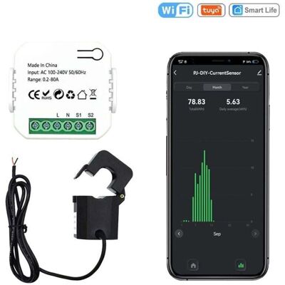 Scotch Commutateur D'Énergie Intelligent 80a – Compteur Wi-fi Tuya – Mesure Tension 100-240v Ca – Plage Courant 0,2-80a – Application De Suivi Kwh - Life 80 A - Publicité Scotch Commutateur D'Énergie Intelligent 80a – Compteur Wi-fi Tuya – Mesure Tension 100-240v Ca – Plage Courant 0,2-80a – Application De Suivi Kwh - Life 80 A - Publicité