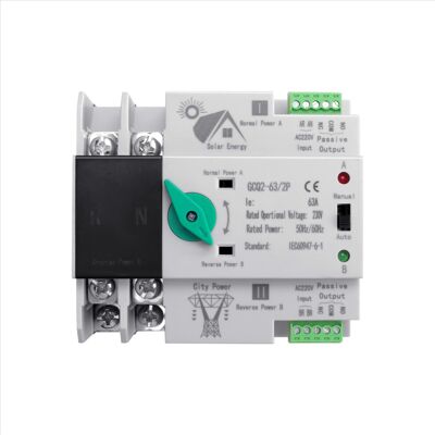 OEM Commutateur De Transfert Automatique (ats) Pour Systèmes Photovoltaïques Solaires Montés Sur Rail Din, 2p 63a Ac220v Vers Réseau Électrique - Publicité OEM Commutateur De Transfert Automatique (ats) Pour Systèmes Photovoltaïques Solaires Montés Sur Rail Din, 2p 63a Ac220v Vers Réseau Électrique - Publicité