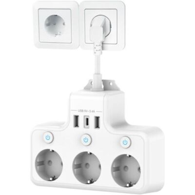 OEM Prise Multiple Avec Interrupteur Individuel, Multiprise Avec Usb C 3 Prises Et 3 Usb Chargeurs, Multiprise Électrique Murale Adaptateur Prise Usb Multiple Câble Court 0,1m Pour Cuisine,bureau,blanc - Publicité OEM Prise Multiple Avec Interrupteur Individuel, Multiprise Avec Usb C 3 Prises Et 3 Usb Chargeurs, Multiprise Électrique Murale Adaptateur Prise Usb Multiple Câble Court 0,1m Pour Cuisine,bureau,blanc - Publicité