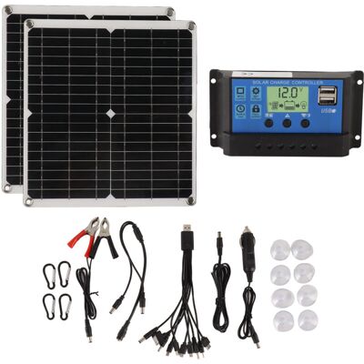 OEM Kit Panneau Solaire 50 W 60 A Avec Contrôleur De Charge Et 2 Sorties Usb Pour Camping-car Et Camping-car.-crezuo - Publicité OEM Kit Panneau Solaire 50 W 60 A Avec Contrôleur De Charge Et 2 Sorties Usb Pour Camping-car Et Camping-car.-crezuo - Publicité