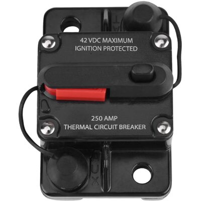 OEM Disjoncteur En Ligne Pour Autoradio Dc12v-42v À Réarmement Manuel (250 A) - Publicité OEM Disjoncteur En Ligne Pour Autoradio Dc12v-42v À Réarmement Manuel (250 A) - Publicité