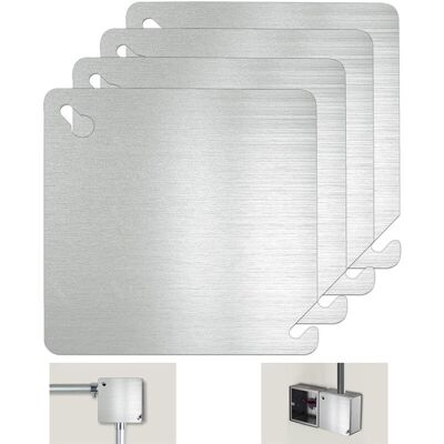 OEM Lot De 4 Plaque De Protection Pour Boîtier Électrique En Métal, 4x4 In Square Blank Cover, Metal Electrical Box Cover, Electrical Box Cover Plate, Junction Box Cover Plate, Blank Electrical Plate - Publicité OEM Lot De 4 Plaque De Protection Pour Boîtier Électrique En Métal, 4x4 In Square Blank Cover, Metal Electrical Box Cover, Electrical Box Cover Plate, Junction Box Cover Plate, Blank Electrical Plate - Publicité