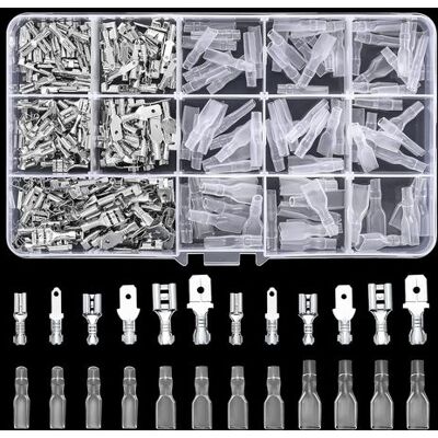 OEM Kit De 360 Cosses Plates, Ensemble De Cosses Plates, Connecteurs Plats 2,8 Mm 4,8 Mm 6,3 Mm, Mâle & Femelle, Connecteurs De Câble Avec Gaine Isolante, Connecteurs Électriques À Sertir - Publicité OEM Kit De 360 Cosses Plates, Ensemble De Cosses Plates, Connecteurs Plats 2,8 Mm 4,8 Mm 6,3 Mm, Mâle & Femelle, Connecteurs De Câble Avec Gaine Isolante, Connecteurs Électriques À Sertir - Publicité