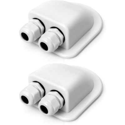 MOXIE 2pcs Passe-toit Ip68 Presse-étoupe Solaire Étanche Boîtier D'Entrée De Câble Double Résistant Aux Intempéries, Caravane Et Bateau Passe Câble En Abs, Blanc - Publicité MOXIE 2pcs Passe-toit Ip68 Presse-étoupe Solaire Étanche Boîtier D'Entrée De Câble Double Résistant Aux Intempéries, Caravane Et Bateau Passe Câble En Abs, Blanc - Publicité